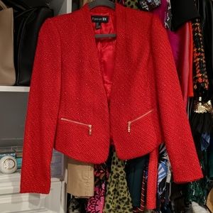 Forever 21 Tweed Red Jacket